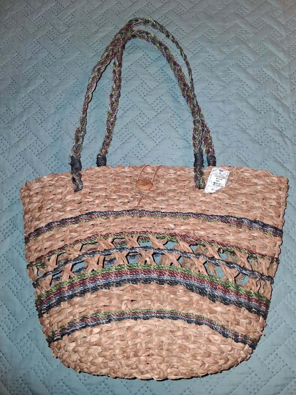 Never used! Vintage Straw Tote Bag